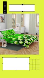 Sprei katun motif. green tulips aesthetic anti geser king size