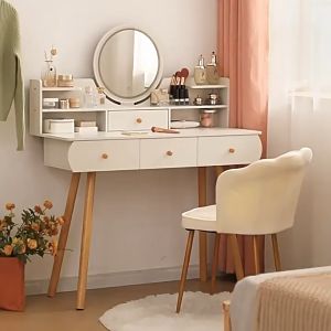 โต๊ะเครื่องแป้ง  โต๊ะแต่งหน้า โต๊ะเครื่องแป้งพร้อมกระจก โต๊ะแต่งหน้าสไตล์มินิมอล Dressing Table โต๊ะเครื่องแป้งพร้อมส่งในไทย โต๊ะอเนกประสง์