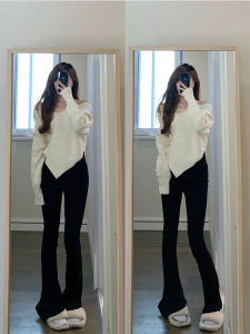 High Waist Flared Jeans Womens Black Horse Hoof Pants Long Legging Style Autumn Fashionable Bootcut Denim Trousers