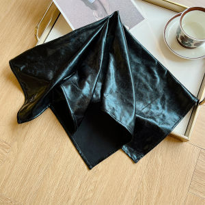 Summer 2025 New Retro Spicy Girl Liquid Silver Headscarf Womens Wrap Tube Top Fashion Versatile Square Silk Scarf Multifunctional