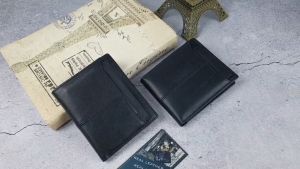 [Da thật] Ví nam đứng/ngang da bò thật có ngăn thẻ rời WS236LD (Đen) - 100% da bò thật BH 3 năm