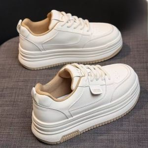 Casual Thick Bottom Heightening Womens Shoes Spring Autumn New Style College Students Flat Laced Sports Board Shoes