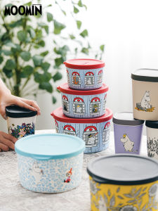 Moomin Large Capacity Food Grade Sealed Storage Container Cute Kitchen Food Preservation Box with Lid Nordic Style Plastic Jar