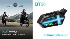 kebidumei | Tai Nghe Bluetooth Cho Mũ Bảo Hiểm Xe Máy BT 5.4 Đàm Thoại Rảnh Tay Chống Nước IP67 Nghe Nhạc Dành Cho 2 Người Lái Giao Tiếp 800m