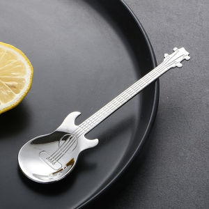 Guitar-Shaped Stainless Steel Spoon - Perfect for Coffee Tea Desserts | Durable Stylish Tableware for Music Enthusiasts