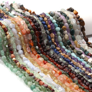 5-10mm Natural Stone Irregular Quartz Amethyst Gravel Beads Freeform Chip Tiger Eye For Jewelry Making Diy Bracelet Necklace 15"