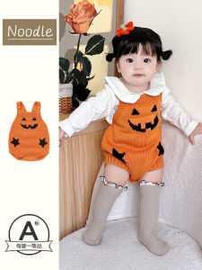 Adorable Baby Pumpkin Onesie Halloween Outfit Autumn Clothes Newborn Infant Carrier Suit Cozy Knitted Sweater for Boys And Girls