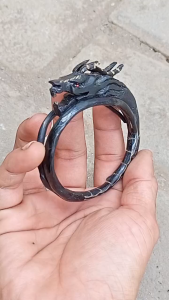 Gelang Akar bahar hitam ukir naga bercabang / Gelang pria ukir/ Gelang murah