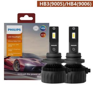 Philips Ultinon Rally 3550 LED H4 H7 H11 HB3 HB4 HIR2 9005 9006 9012 100W 9000LM High Power 6500K Brightสีขาวรถโคมไฟ