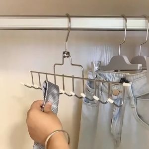 8 Hooks Solid Wood Hanger Bra Hanger Belts Rack 360 Degree Rotation Top Multifunctional Hanger