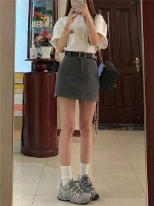 Deep Grey High-Waist A-Line Skirt for Plus Size Women Summer Thin Section Sleeveless Tailored for Pear Shape