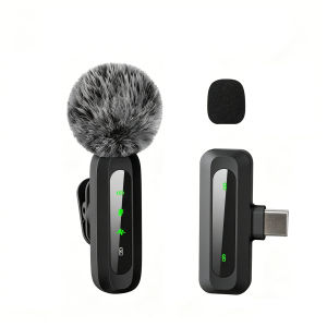 Type-C Port Wireless Lavalier Microphone Noise Cancelling Lapel Micfor iPhone15+Android PhoneVlog Live Streaming Interview