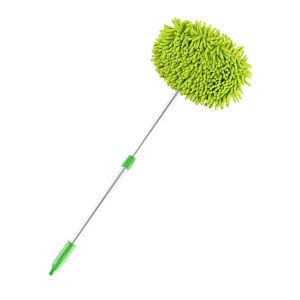 Retractable car water brush car wash mop Elastic rotation multi-function Three-section telescopic car dust brush mop