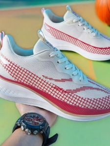 รองเท้าวิ่งฝึกซ้อมสำหรับผู้ชาย ระบายอากาศได้ดี ทนทาน รองเท้ากีฬาสำหรับเยาวชน รองเท้าผ้าใบ ทรงหุ้มข้อสูง วัสดุยาง