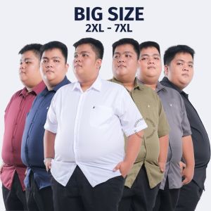 Kemeja Big Size Pria Lengan Pendek: Baju Hem Premium Ukuran Jumbo XXL 3XL 4XL 5XL 6XL 7XL