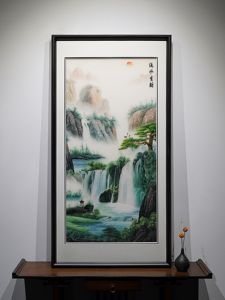 New Chinese Style Vertical Stitched Wealth Decorative Painting Handmade Suzhou Embroidery Living Room Hallway High End Artwork