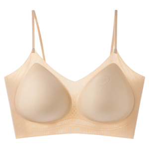 MiiOW | Invisible Womens Bralette Thin Strap Gathered Light Summer Bra Breathable Cool Feeling Foundation Liquid Nylon Cup Vest Style