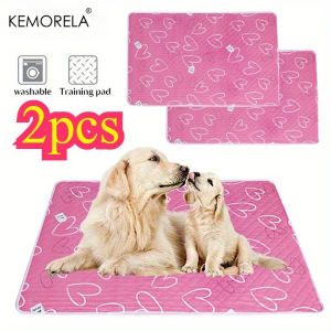 2PCS Extra Large Reusable Pet Pee Liner Non-Slip Easy Clean Mat Machine Washable Polyester for DogsRabbitsGuinea Pigs Hamster