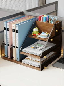Desk Organizer File Book Stand Pen Holder