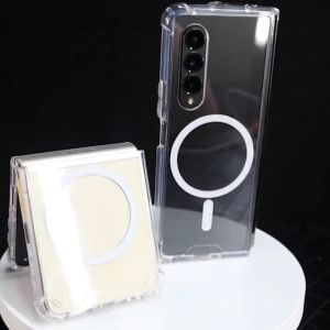 Ốp lưng chống sốc trong suốt hỗ trợ sạc Magsafe cho Samsung Galaxy Z zFold 4 / Fold 5 6 7 hiệu Likgus Magsafe Magetic Case siêu mỏng 1.5mm độ trong tuyệt đối chống trầy xước chống ố vàng tản nhiệt tốt