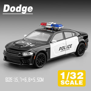 LEO 1:32 Dodge Charger Police Diecast โมเดล รถอัลลอยด์รถยนต์ของเล่นคอลเลกชันของขวัญสําหรับเด็กชายสาว ของเล่นเด็ก