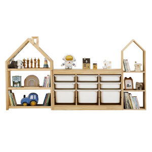 XIAOHUAMEIMEI | Kids Living Room TV Shelf Substitute & Toy Storage Wooden Cabinet