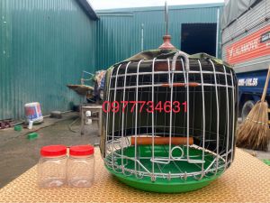 Lồng nuôi chim cu gáy nhôm bọc vải rằn ri cao cấp size 32