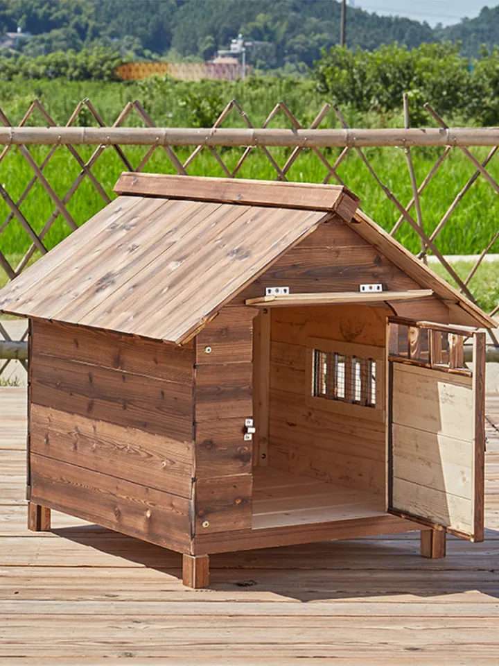 Solid wood 2024 dog house