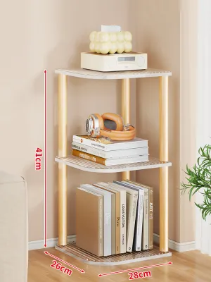 evesigar | Small Corner Bookshelf Multilevel Storage