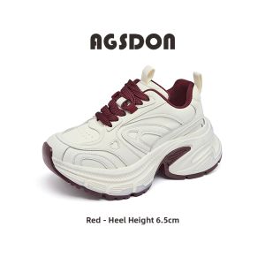 Agsdon | Heel Increasing Casual Soft Dad Shoes White