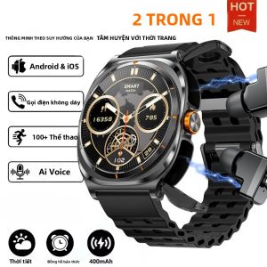Đồng Hồ Thông Minh Nam Màn Hình HD 1.53 Inch Hỗ Trợ Gọi Bluetooth Hiển Thị Thời Gian Luôn Bật Theo Dõi Sức Khỏe Theo Dõi Giấc Ngủ Theo Dõi Nhịp Tim Tương Thích Với iOS Và Android