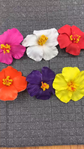 Handcrafted Hibiscus Flower Clip Beach Vibes Hairpin for Side Bangs