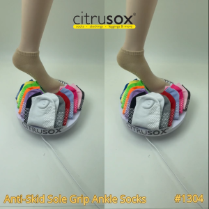CITRUSOX Nonslip Anti-Skid Ankle Socks (25-28 cm EU 41-45) #1304 - Skid Resistant, Moisture Wicking, Ideal for Exercise & Yoga