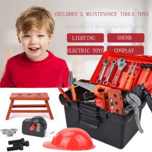 Engineer Simulation Repair Tools Pretend Play Toy Drill Screwdriver Tool Kit Plastic Toy Childrens Toolbox Set for Kids