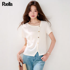 puella | Pure Color Texture Fabric Short Sleeve T-Shirt
