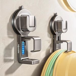 MONLEYTA | Bathroom Sink Hook Suction Cup Basin Storage Rack Toilet Paper Holder Plastic No Drilling Required Household Hanging Basket