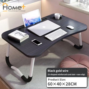(HOME+) Multi-purpose Foldable Laptop Table Lazy Table Bed Table with Tablet Holder for Work Study