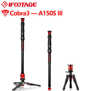 IFOOTAGE Cobra 3 Monopod A150S-Ⅲ One-Touch Lifting Camera Monopod with Pedal Aluminum Monopod Tripod Base Payload 11lb/5KG
