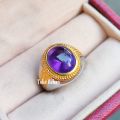 Cincin Batu Kecubung Ungu Minimalis. 