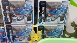 ปืนฉีดน้ำพี่ฉลาม ของเล่นฉีดน้ำแรงดัด ปืนฉีดน้ำ มีแบตเตอรี่ อัตโนมัติ Electric water gun ระยะไกล กระบอกยาว เล่นสนุก