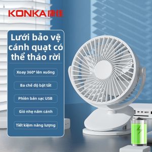 KONKA | Quạt USB Nhỏ Di Động Konka KJ1272 Quạt Bàn USB Di Động Cho Văn Phòng Và Xe Hơi Quạt Di Động Nhỏ Cho Ký Túc Xá Học Sinh