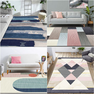 Thickened Nordic Style Carpet for Living Room And Bedroom Full Coverage Area Rug Crystal Velvet Material Easy to Clean Home Use