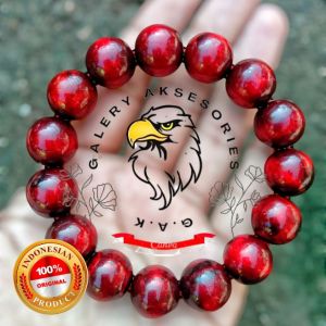 gelang tasbih akar Bahar Taliarus merah asli dim 14 mm 100% original