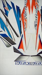 STIKER STRIPING LIS BODY SATRIA FU 2006 BIRU HITAM