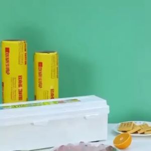 Household Plastic Cling Film Cutting Box & Dispenser Kitchen Plastic Film Wrap Cutter Clingwrap Dispenser Cutter