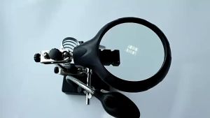🔥FREESHIP🔥 Kính lúp kẹp soi hàn mạch điện tử có đèn 2 Led và gác mỏ hàn