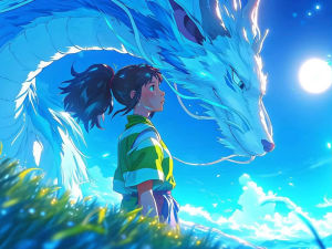 Kayou | Cartoon Girl and the Dragon 500/1000/1200/2000 PCS Jigsaw Puzzles Family Activity Games for Gameroom Bedroom Gifts Home Decor