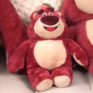 [100% Authentic] MINISO Lotso Strawberry Bear Sweet Sitting Plush Toy Doll 25CM/35CM Cute Disney Stuffed Toys