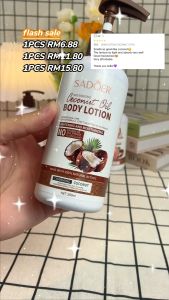 Coconut Body Lotion by SADOER Hydrating Moisturizing Whitening Nourishing Fragrant Body Milk 300ml