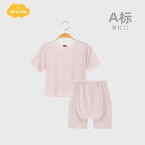 Aengbay Baby Summer Sleepwear Thin Short Sleeve Outfit Childrens Home Clothes Separate Infant Set Casual Style Modal Fabric
